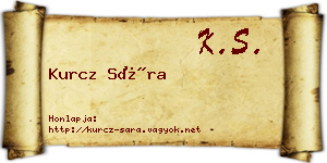 Kurcz Sára névjegykártya